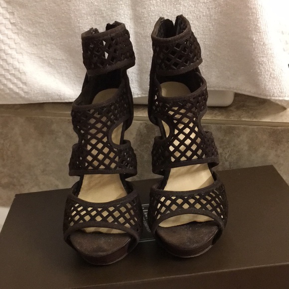 Brown Nyla peep toe shoes - Picture 5 of 5